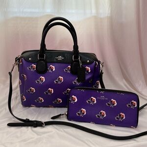 Coach Mini Bennett Satchel & Wallet in Bramble Pose